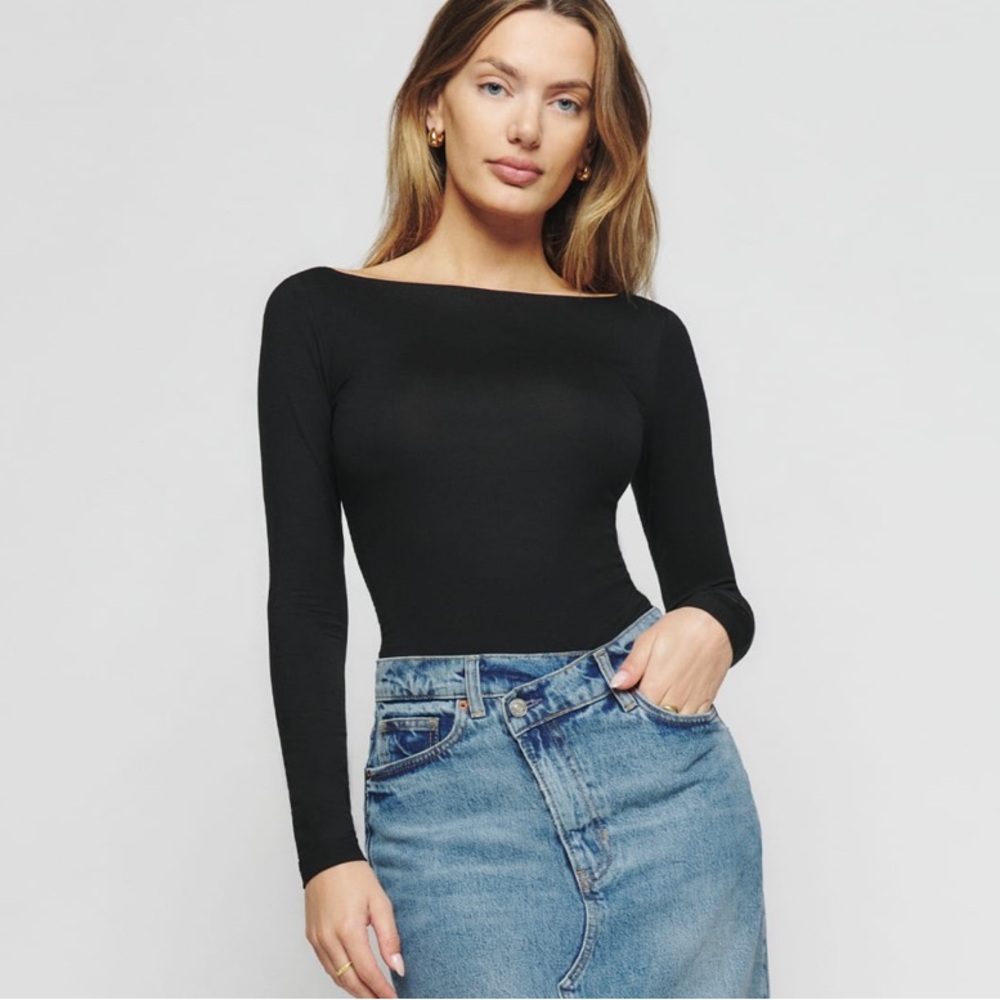Reformation Wiley Top in Black